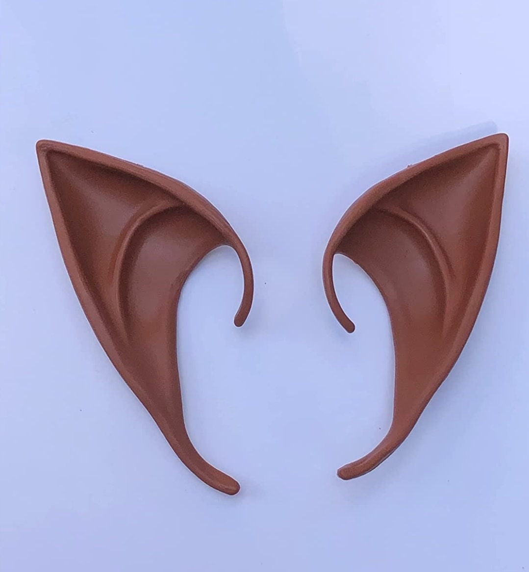Pair Elf Ears Dark skin African American latex flexible pointed elven faerie anime cosplay fantasy